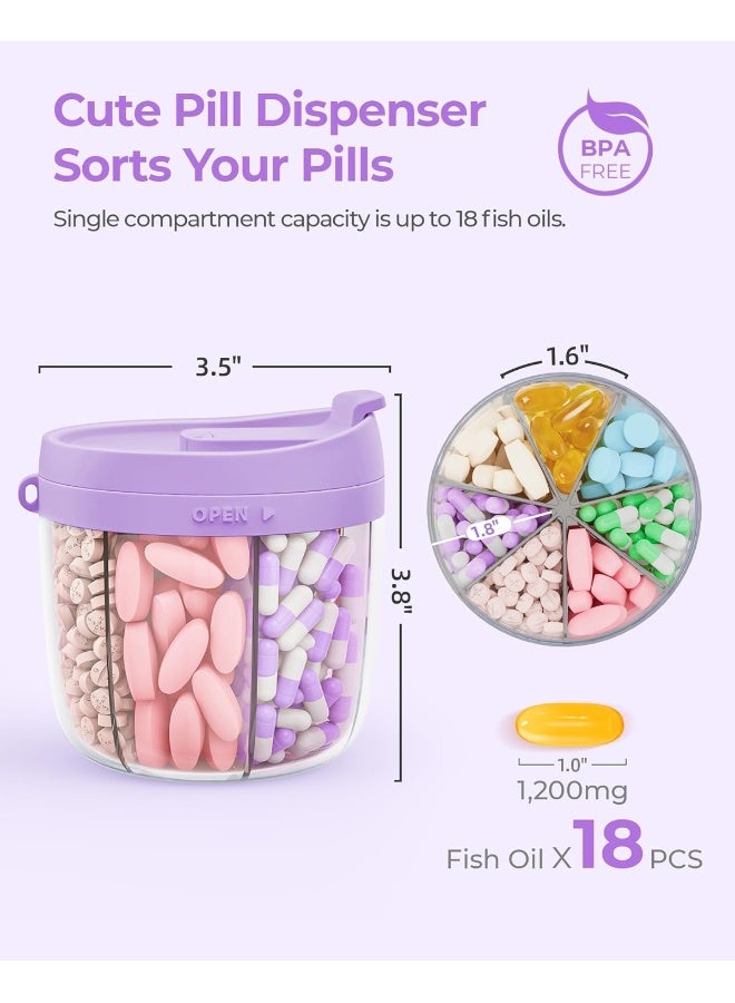 AMOOS Cute Pill Dispenser With 7 Large Compartments - Image 2